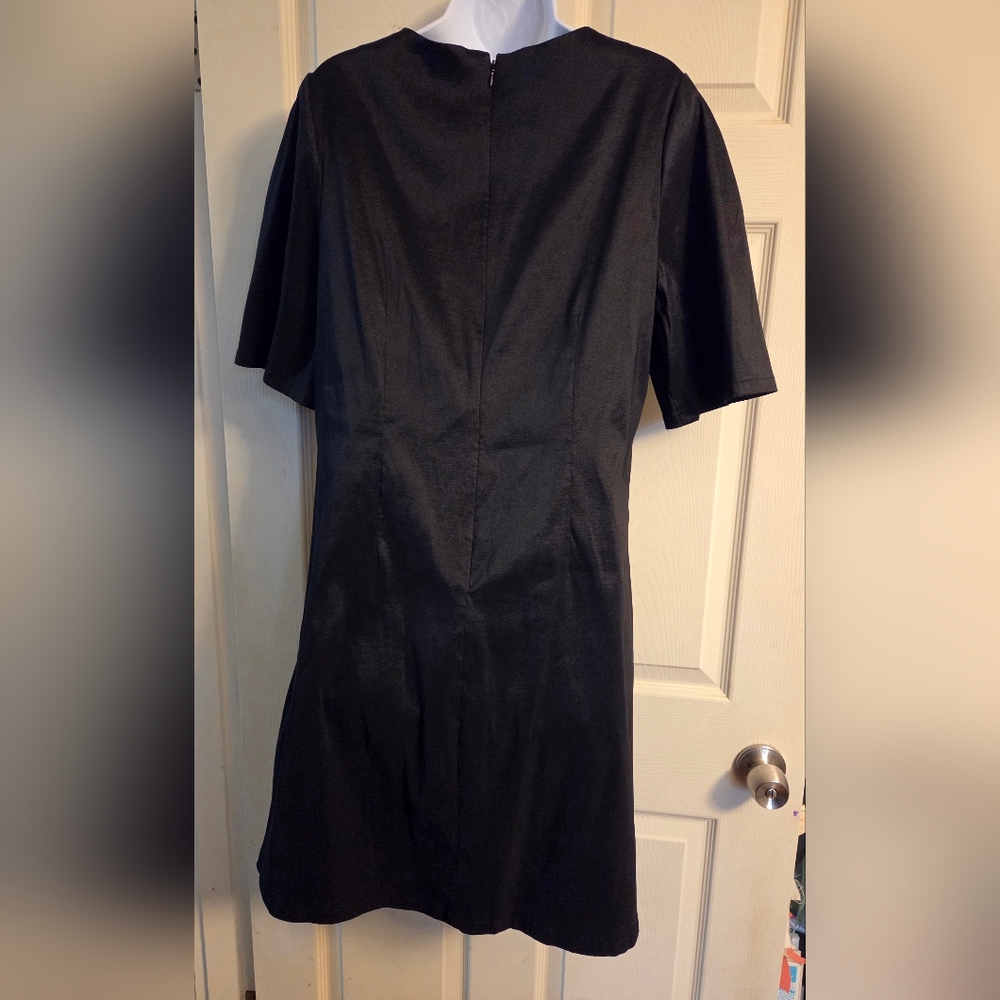 Preston & York Black Sue Stretch Taffeta Dress Size 12 NWT - Picture 5 of 16